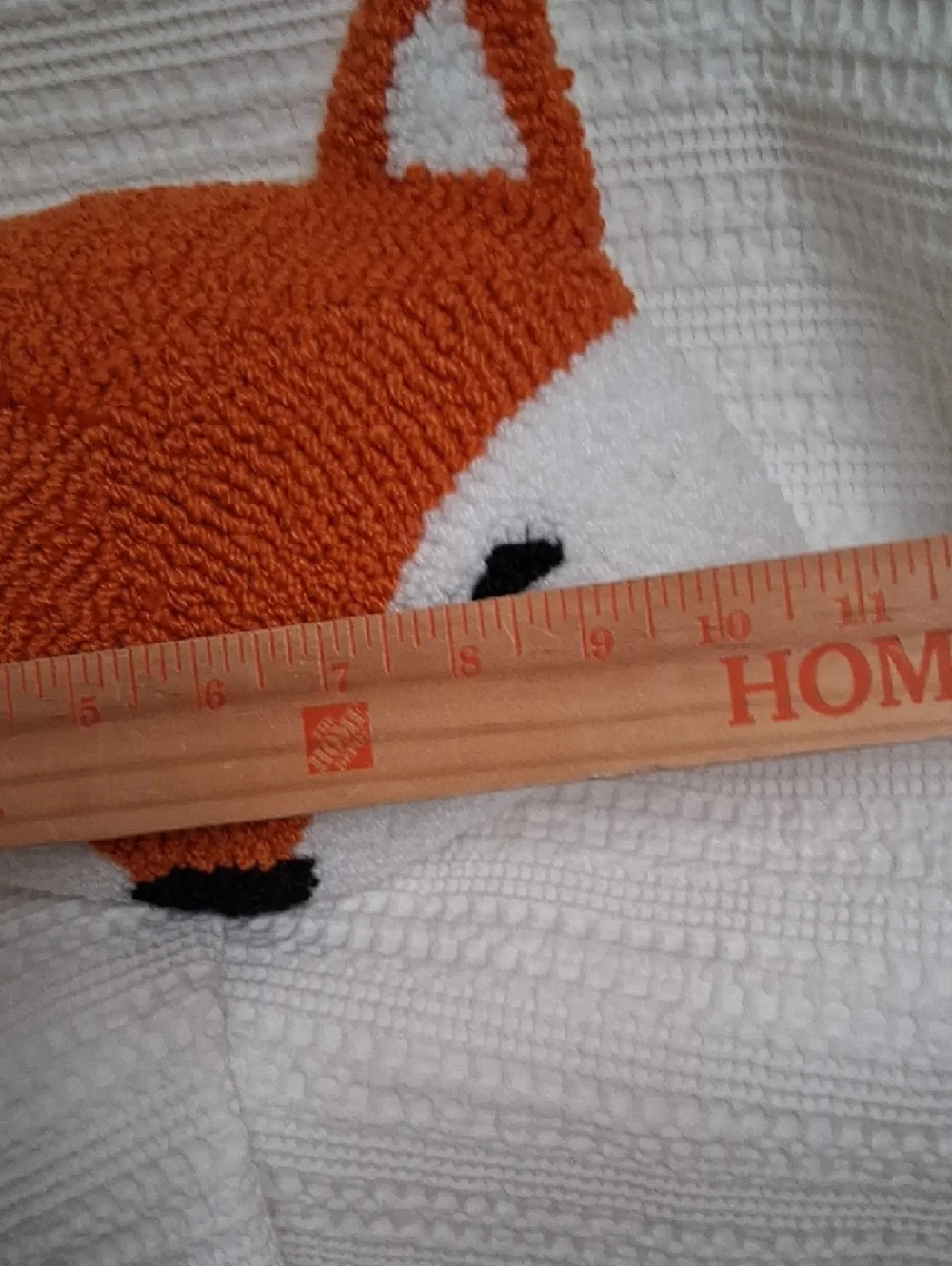 Fox Face Tufted Pillow - Orange and White